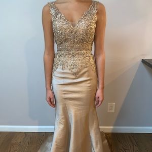 Rose gold prom dress